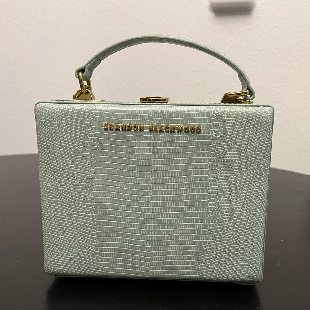 Kendrick Trunk in Green Lizard Embossed Leather with Brass Hardware